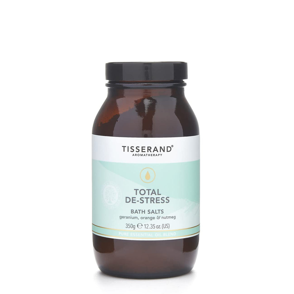 [Australia] - Tisserand Aromatherapy | Total De-Stress | Bath Salts For Women & Men With Geranium, Nutmeg & Orange | Contains 100% Pure Orange Essential Oil | 350g 