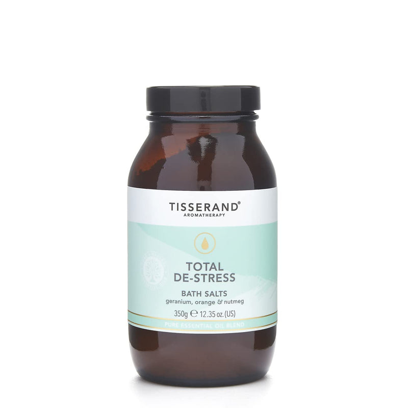 [Australia] - Tisserand Aromatherapy | Total De-Stress | Bath Salts For Women & Men With Geranium, Nutmeg & Orange | Contains 100% Pure Orange Essential Oil | 350g 