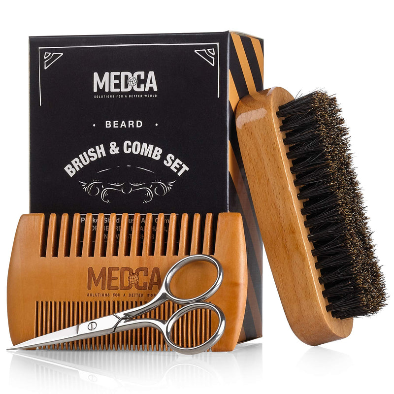 [Australia] - Wooden Beard and Comb Set for Men - Perfect for Beards Head Hair and Mustaches Men's Grooming Kit for Styling, Applying Beard Oils and Balms for Better Hair Care Growth and Impressive Hair Health 