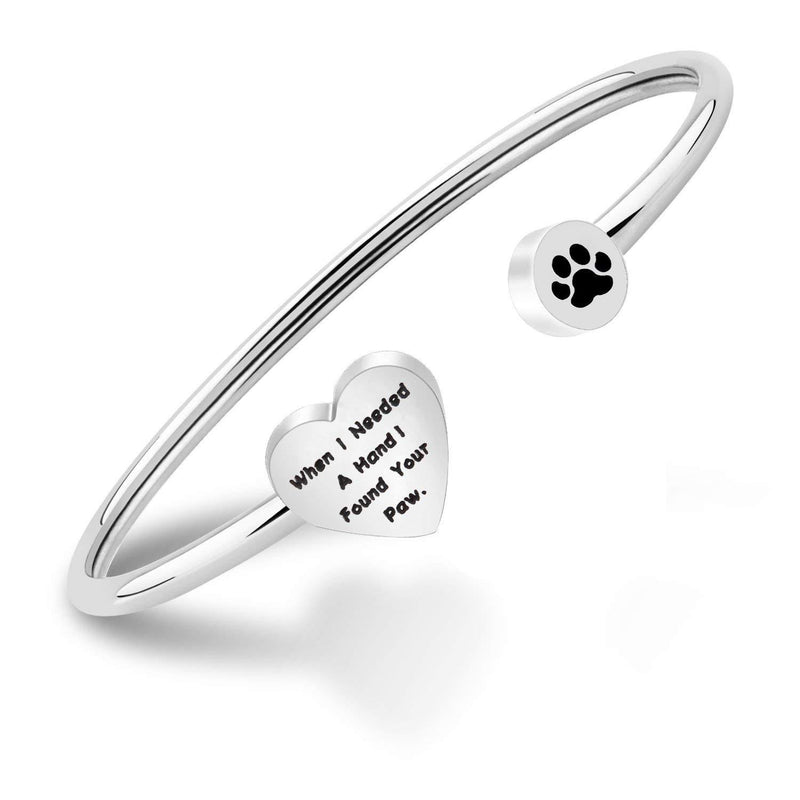 [Australia] - Dog paw Print Pendant Necklace Infinity Love Heart Necklace Women Jewelry (silver, st) 