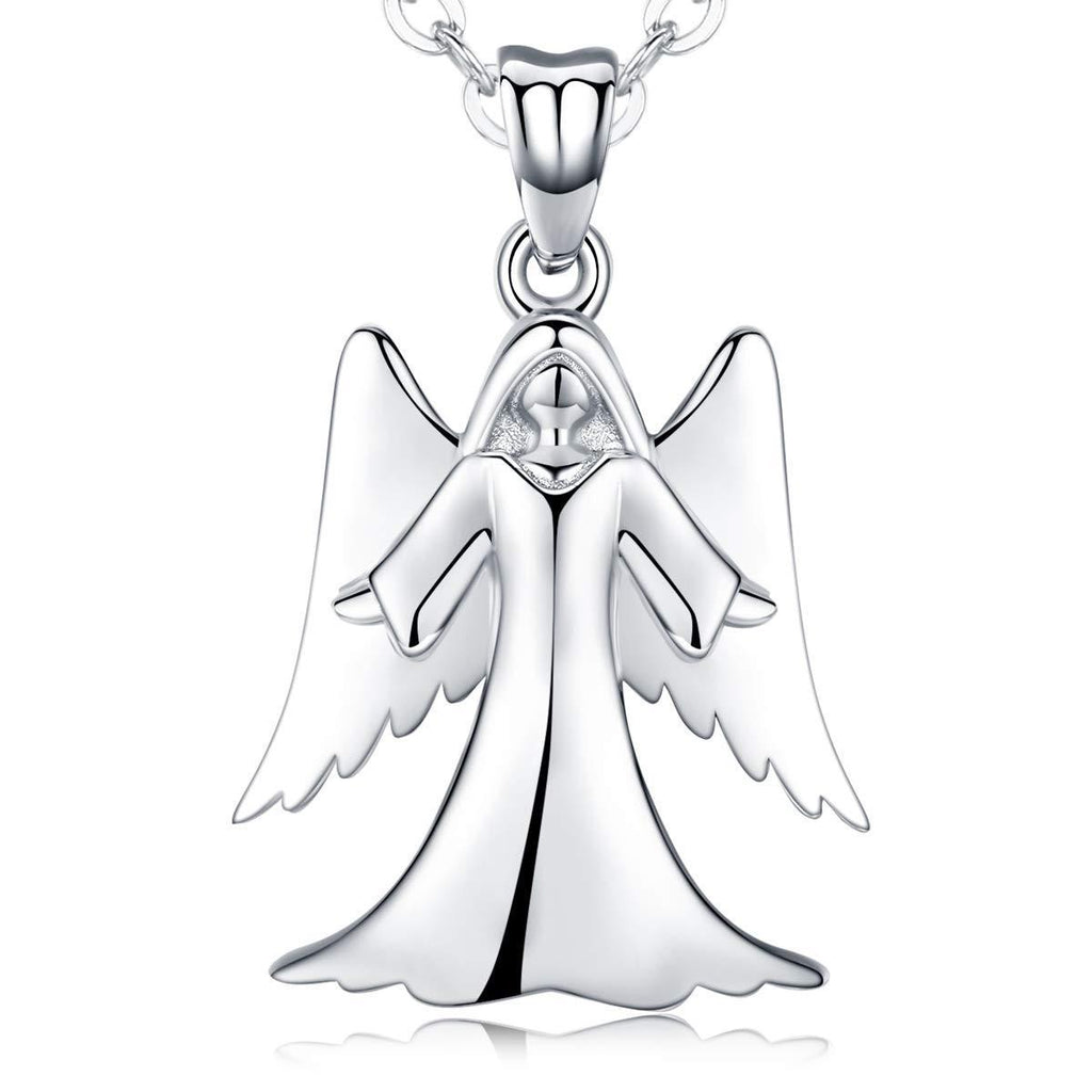 [Australia] - Virgin Mary Necklace Guardian Angel Pendant 925 Sterling Silver Image of Mary Women Necklace Polished Religious Jewellery, Gifts for Mum Wife Anniversary Birthday Valentineswith 18" Chain, Gift Box 
