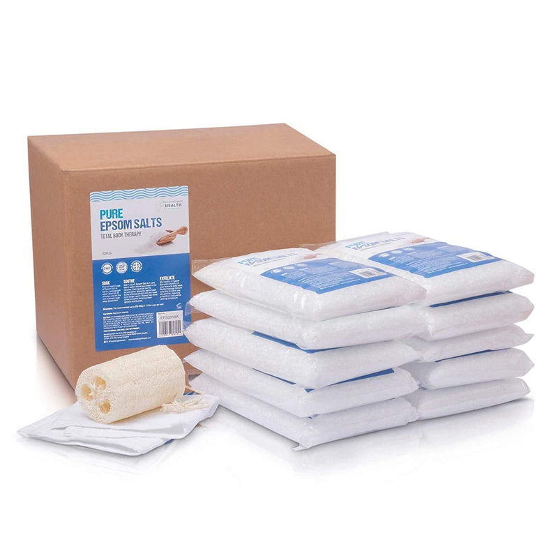 [Australia] - Pure Epsom Salts | Magnesium Sulphate Bath Salt | 10 Kg Pack by The Intelligent Health | Ideal for Relieving Sore Muscles | Reduces Inflammation 