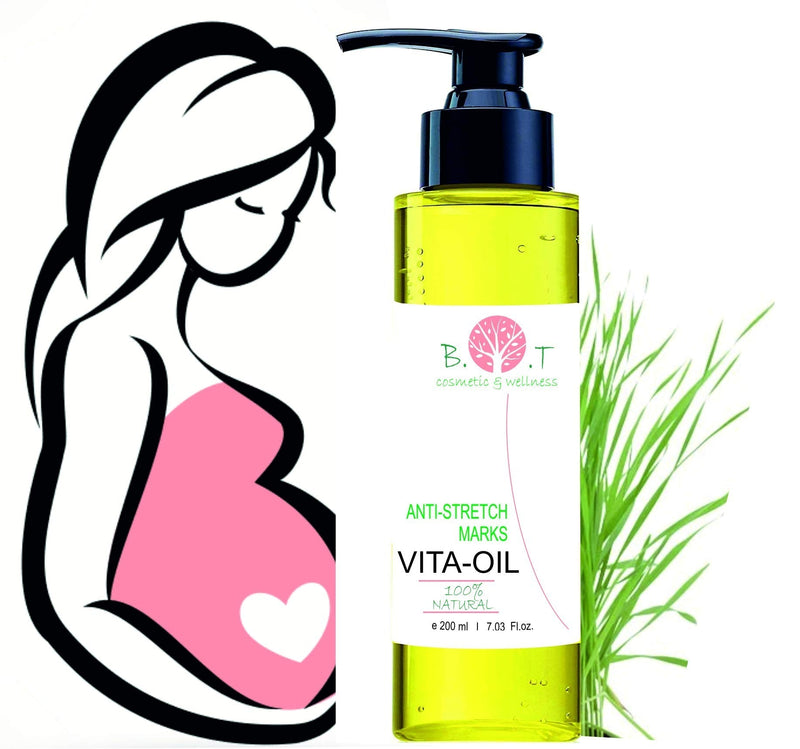 [Australia] - VITA-OIL Anti Stretch Mark Oil Pregnancy Oil Mam to-Be Care for Prevention and Repair 100% Natural Oils and Vitamins A & E - Fragrance Free Formula 200 ml 7.03 Fl oz 