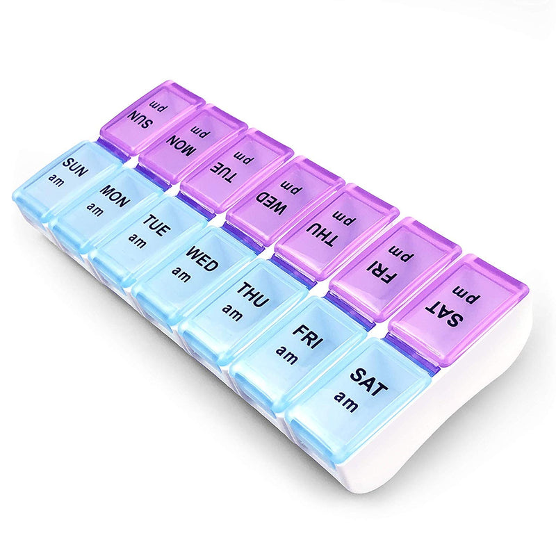 [Australia] - Twice a Day Detachable Weekly Pill Organizer with AM/PM Compartments Large, BPA Free Travel 7 Day Pill Box Case with Moisture-Proof Design 