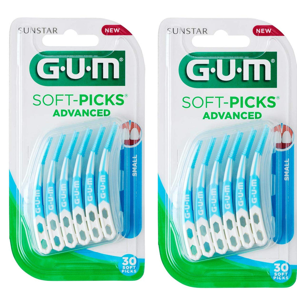 [Australia] - Gum Soft-Picks Advanced 30 Pieces with Travel case Small, Pack of 2 (2X 30 Pieces) 