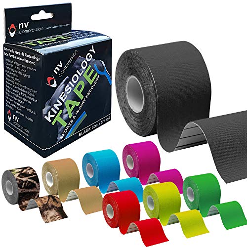 [Australia] - NV Compression Kinesiology Tape | 5m Roll of Elastic Muscle Support Tape for Exercise, Sports & Injury Recovery (Light Blue) Light Blue 