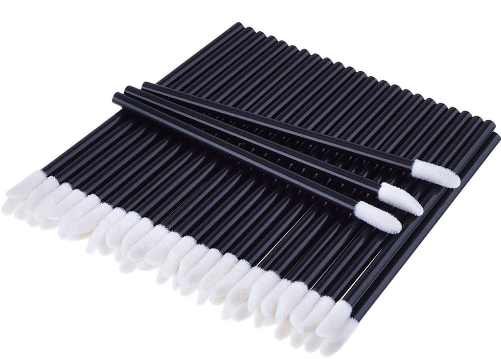 [Australia] - 200 Pcs Disposable Lip Brushes Make Up Brush Lipstick Lip Gloss Wans Applicator Tool Makeup Beauty Tool Kits (Black) 