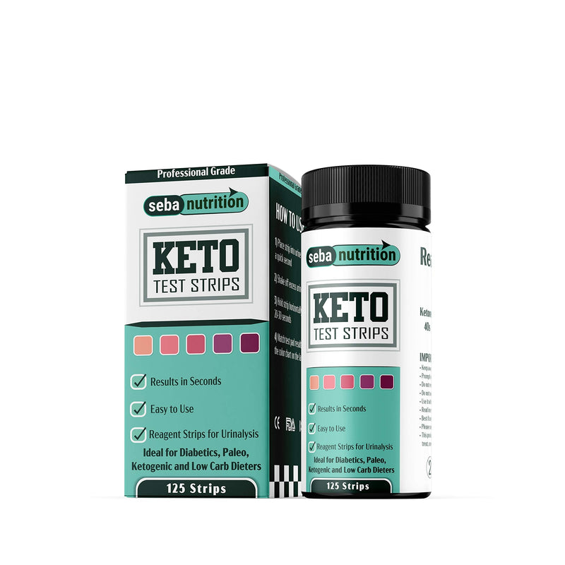 [Australia] - Seba Nutrition - Keto Urine Test Strips - 125 Urinalysis Test Sticks (5 X 25 Aluminum Sachets in a Bottle) - Design for Ketogenic and Low Carb Diets - Best for Accurate Meter Measurement of Ketones 