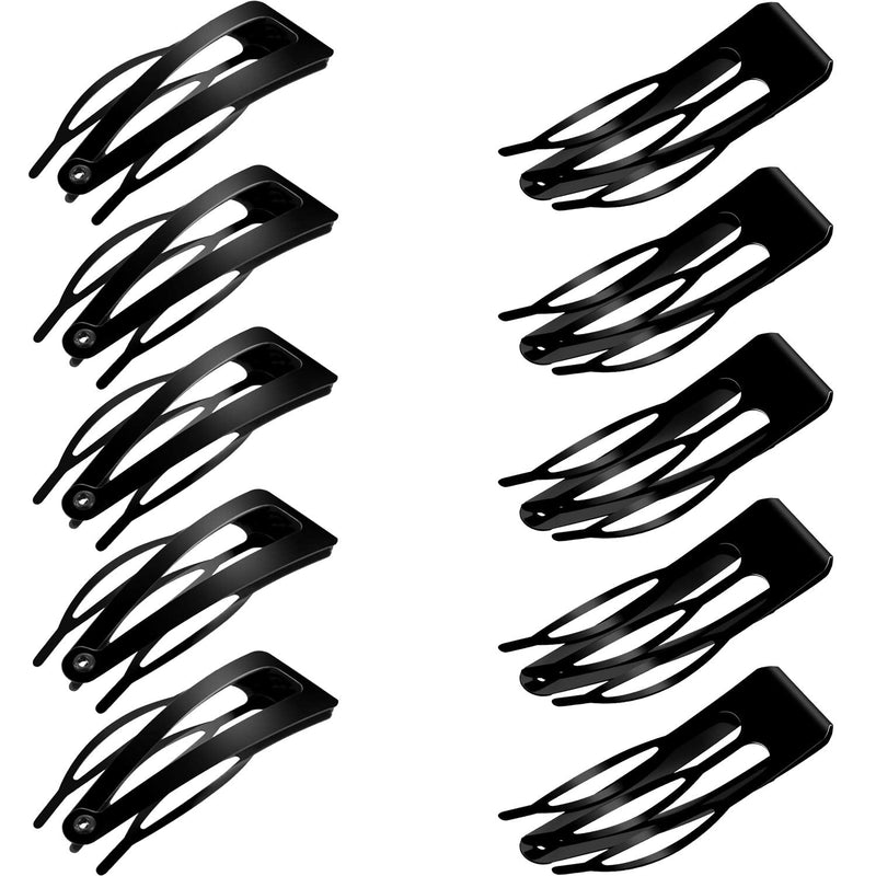 [Australia] - 24 Pieces Double Grip Hair Clips Metal Snap Hair Clips Hair Barrettes for Hair Making, Salon Supplies (Black) Black 