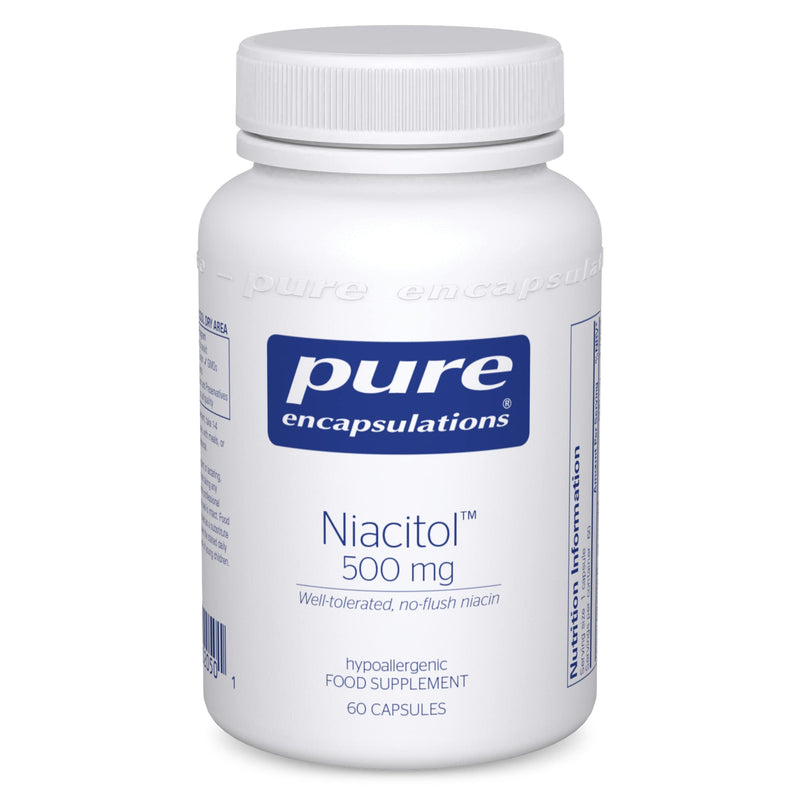 [Australia] - Pure Encapsulations - Niacitol (Vitamin B3) 500mg - Well-Tolerated, No-Flush Niacin Supplement for Metabolism Support, Tiredness and Fatigue - 60 Vegetarian Capsules 