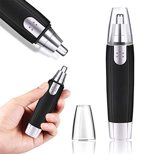 [Australia] - FOCCTS Nose Hair Trimmer, Battery-Operated Ear and Nose Hair Trimmer Clipper Painless Nose Hair Clipper with Stainless Steel Rotation Blades, AA Battery not Included 