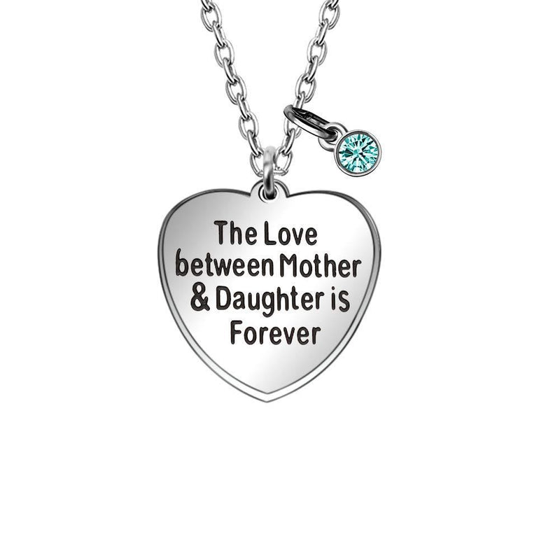 [Australia] - KENYG The Love Between Mother And Daughter Is Forever Silver Heart Shape Pendant Crystal Necklace For Mother Daughter 