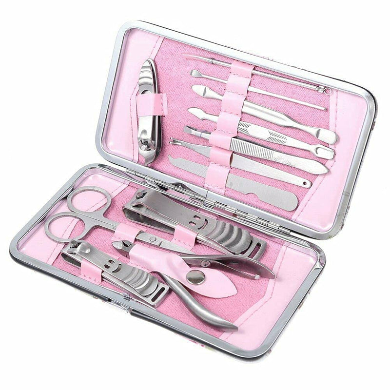 [Australia] - ROHANS 12 Pc Nail Clippers Manicure Set Grooming Kit for Thick Nails Cuticle Remover Toe Nail Toenail Care Cutter Pedicure Travel Tool Kit Set Men Women 