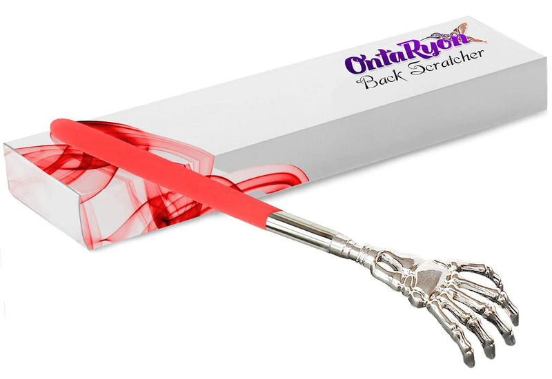 [Australia] - OntaRyon Telescopic Back Scratcher | Novelty Gifts for Men & Women | Portable Handheld Massage Stick | Small Stocking Fillers for Adults | Unusual & Funny Massager (Red) Red 