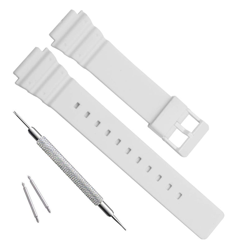 [Australia] - OliBoPo Waterproof Natural Resin Replacement Watch Band for Women's Casio MRW-200H White 