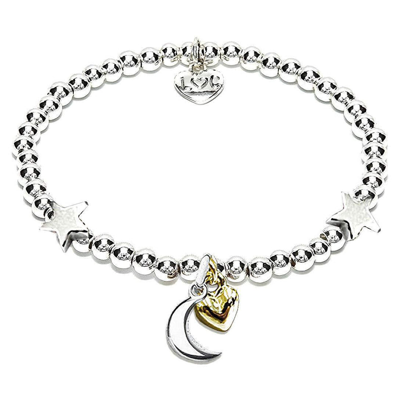 [Australia] - Rosey Rabbit - Love You To The Moon And Back Silver Plated Bracelet - Beautiful Gift For Her - Women's, Ladies, Girl's, Female Jewellery 