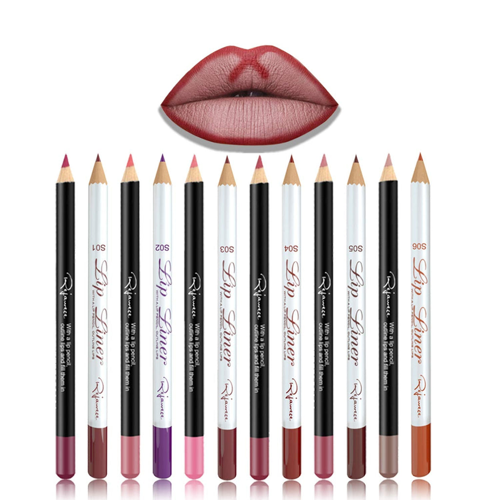 [Australia] - Lip Liner Filler Pencil set by Rejawece, Matte Waterproof Sweat-Proof Lipliner Pen Set with 12 Colors|Color Enhancer, Plumper Pencil |Define Lips for a Fuller Look Perfect 