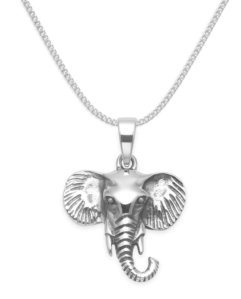 [Australia] - Heather Needham Sterling Silver Elephant Necklace on 16" (41cm) chain - Solid silver Elephant head Pendant - 18mm x17mm (26mm including bail). PLEASE SEE ALL PHOTOS FOR SIZE/925 STAMP. 8122/16 