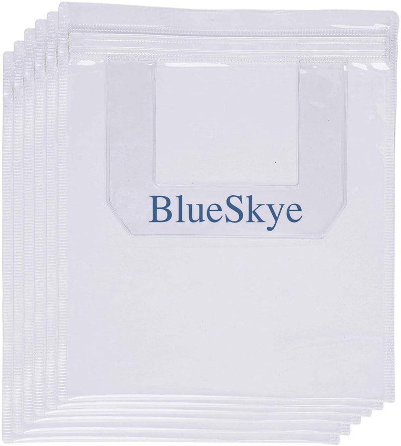 [Australia] - 6 x Airport Security Liquids Bag Reusable Clear for Travel Hand Luggage - Airport Approved, Resealable 20cmx20cm - by Blueskye 