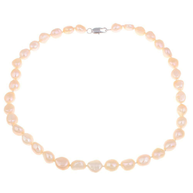 [Australia] - TreasureBay Classic 8-9mm Natural Freshwater Baroque Pink Pearl Necklace 45cm 