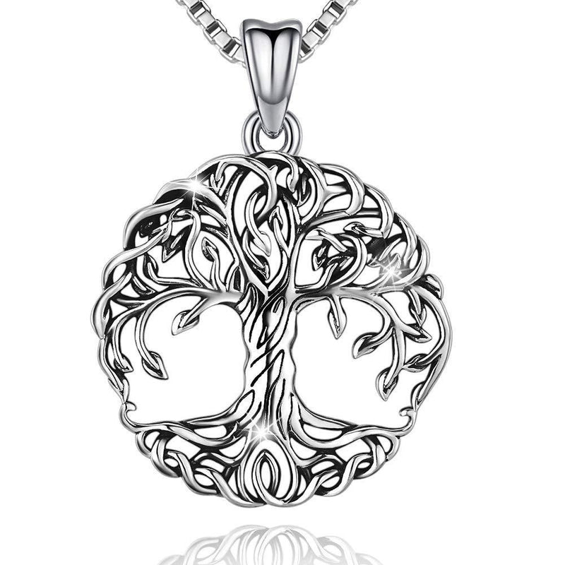 [Australia] - Tree-of-Life-Necklace for Women, Silver-Jewellery-Pendant for Mom Wife Girlfriend Girls Daughter Celtic Tree of Life 
