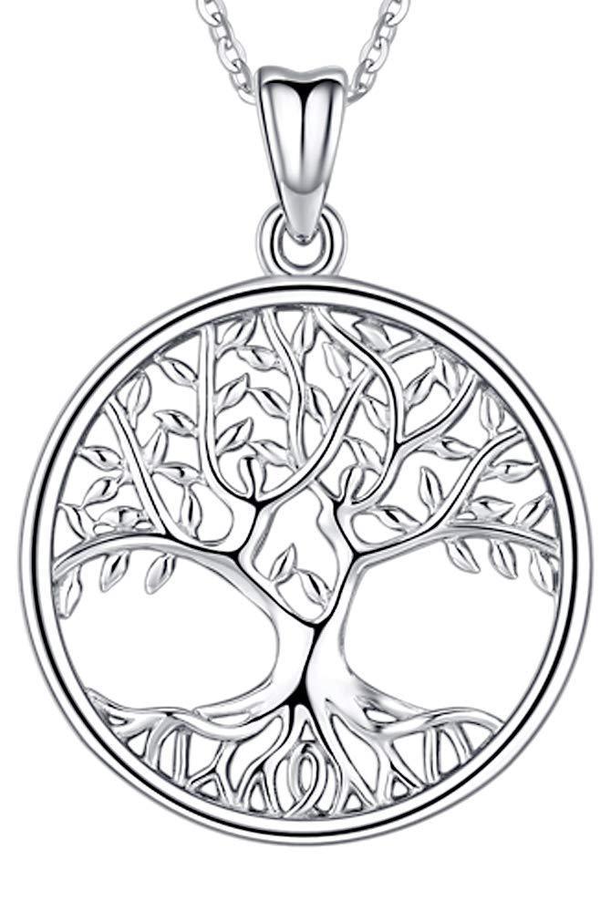 [Australia] - Tree of Life Necklace for Women Girls, S925 Sterling Silver Pendant, Fine Jewellery Gift for Mom Wife and Girlfriend - Come with Delicate Box Dual Dance 