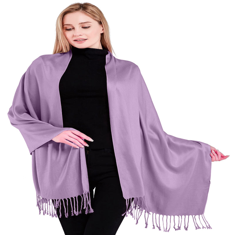 [Australia] - CJ Apparel Solid Colour Design Nepalese Shawl Seconds Scarf Wrap Stole Throw Head Wrap Face Cover Pashmina NEW Lilac 