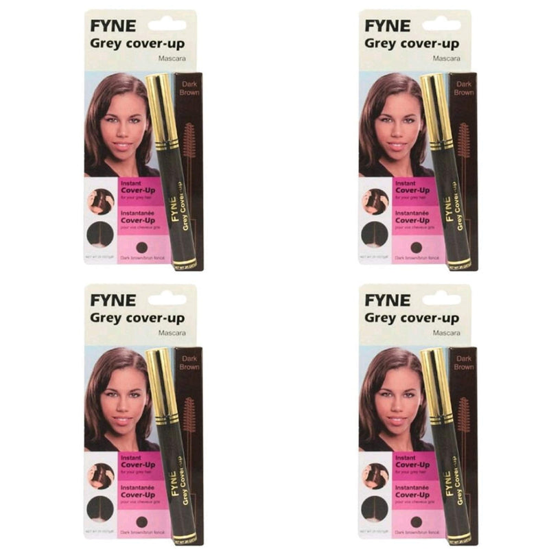 [Australia] - Root Touch Up, Dark Brown Hair Mascara Wand, Instant Grey Hair Dye, For Women & Men, FYNE PACK OF 4 