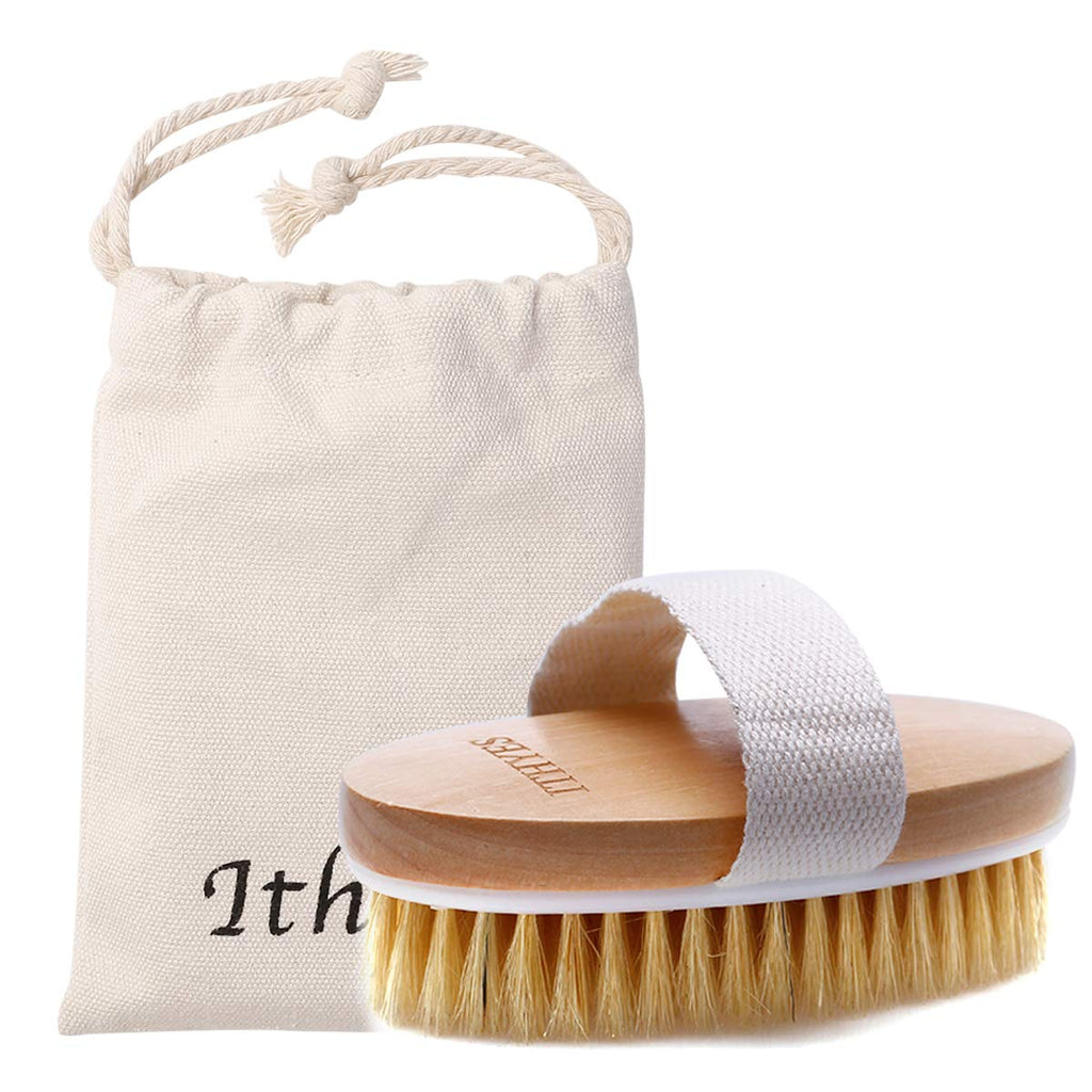 [Australia] - Ithyes Dry Brushing Body Brush Exfoliating Brush Natural Bristle bath Brush for Remove Dead Skin Toxins Cellulite,Treatment,Improves Lymphatic Functions,Exfoliates,Stimulates Blood Circulation 