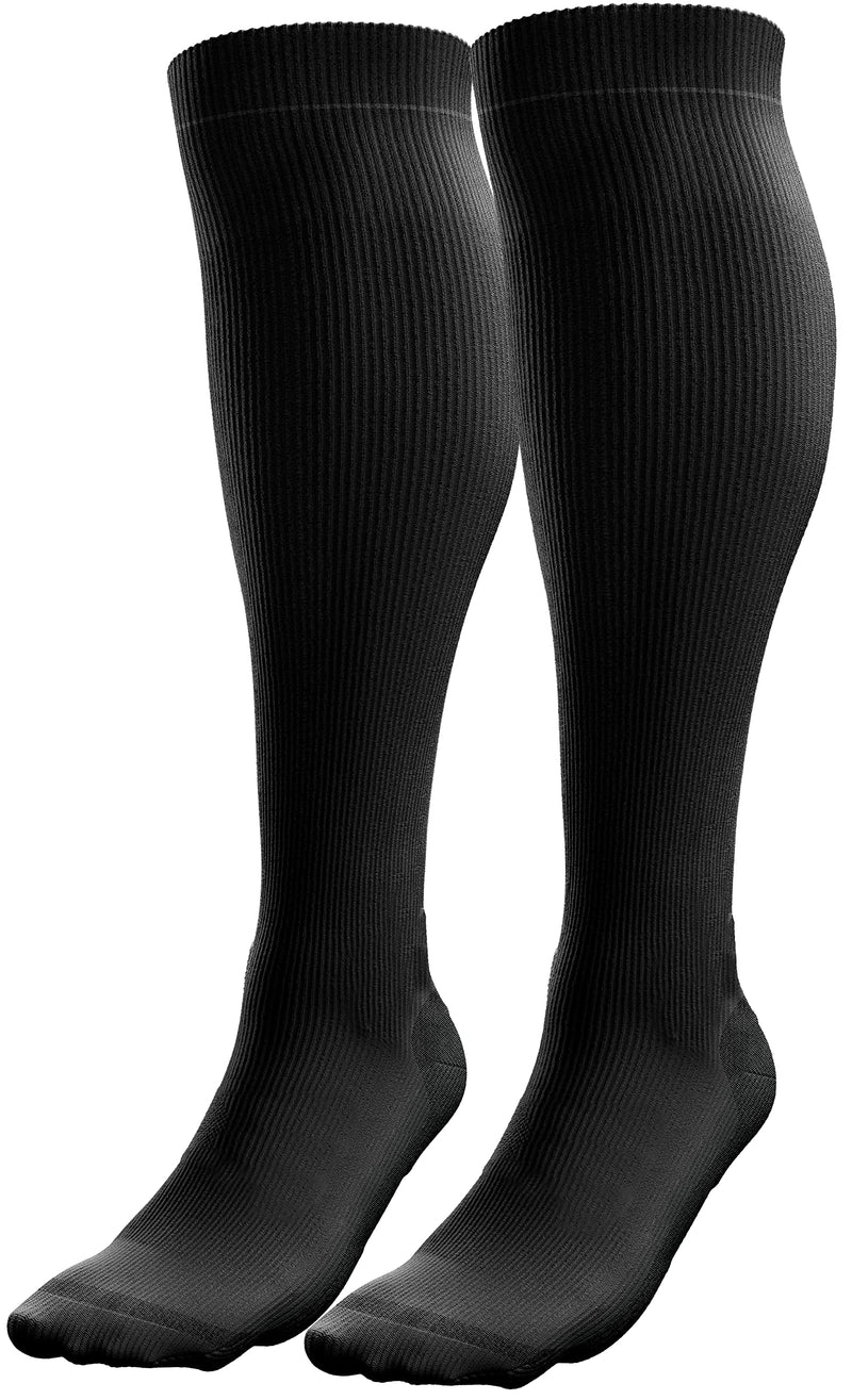 [Australia] - Compression Socks for Women Men (20-30 mmHg Class 2) Flight Air Travel, Calf Shin Support Stockings, DVT Sport, Running, Flying, Nurses, Pregnancy, Circulation, Skiing - S/M Black S-M 