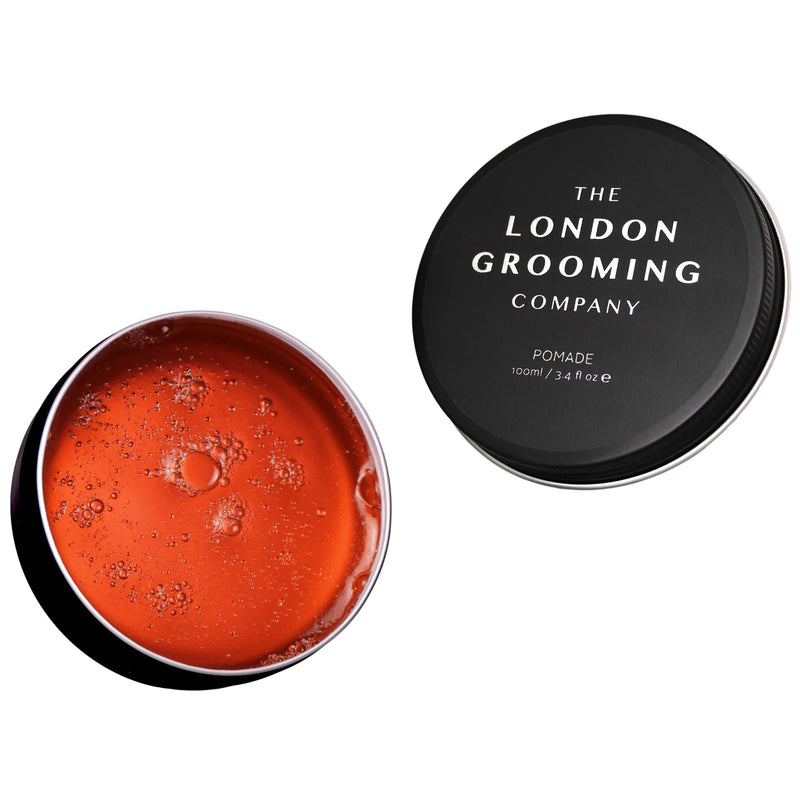 [Australia] - The London Grooming Company Pomade for Men - Strong Hold and High Shine Finish - 100ml Water Based Men's Hair Product, Easy to Wash Out - Oud Wood Scent 