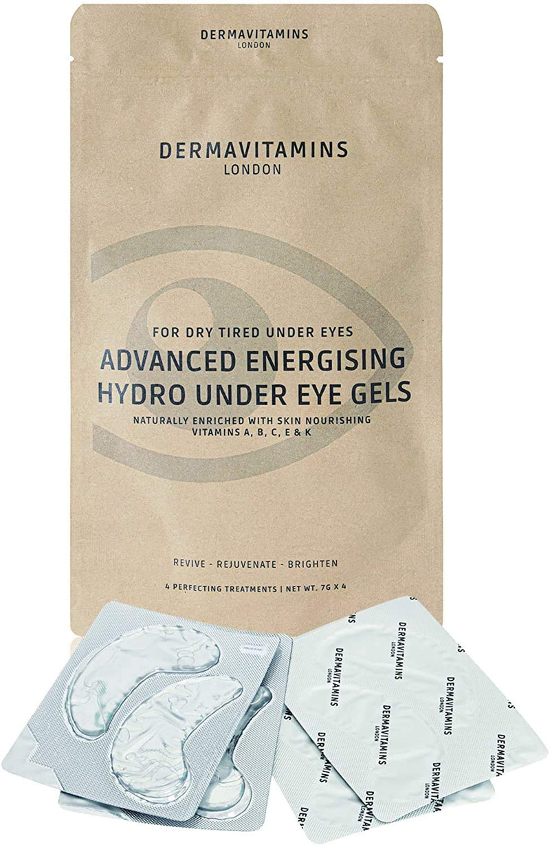 [Australia] - Dermavitamins Advanced Energising Hydro Under Eye Gel Patches - for Dry Tired Under Eyes (4 Pack) 4 Pair (Pack of 1) 
