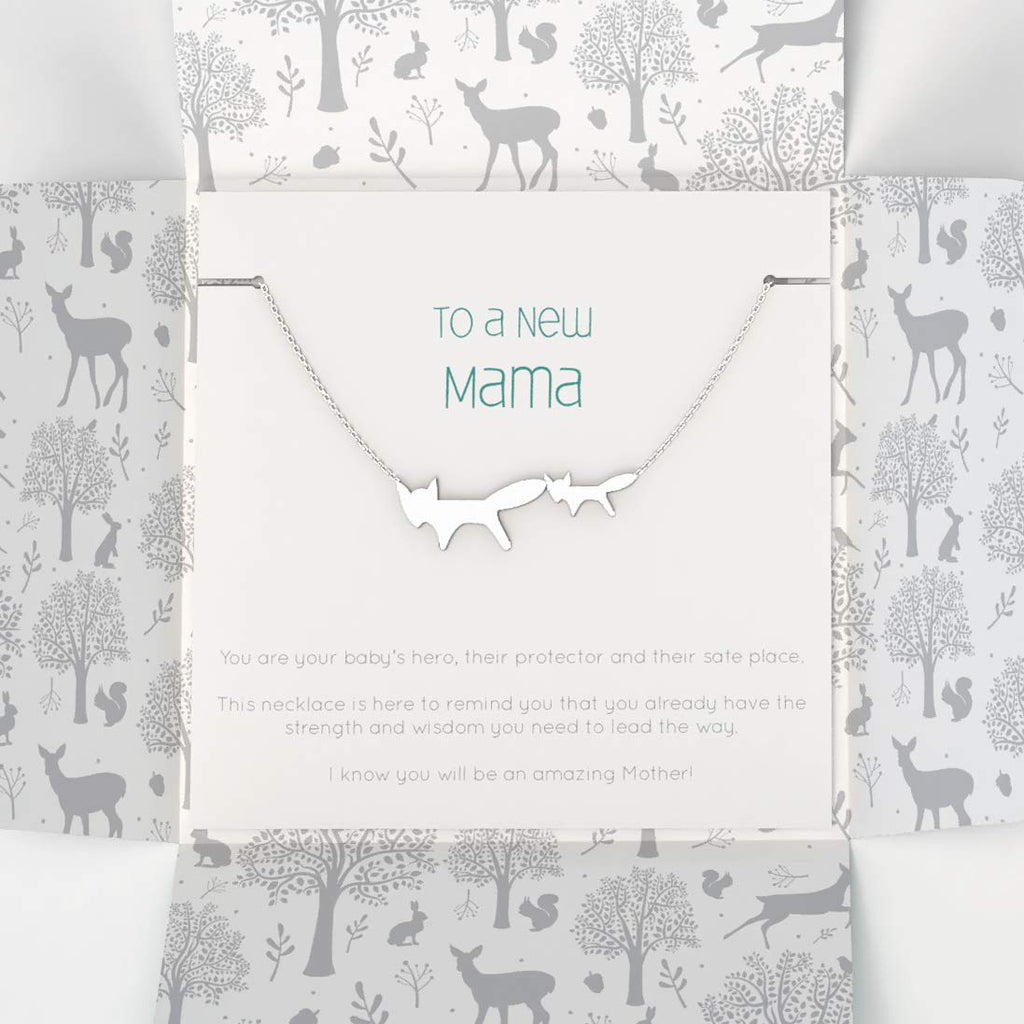 [Australia] - New Mama Silver Necklace in Gift Packaging | Inspirational Words | New Mum Gifts | Keepsake for Mum to Be | Baby Shower Gifts for Mum | Designed in The UK 