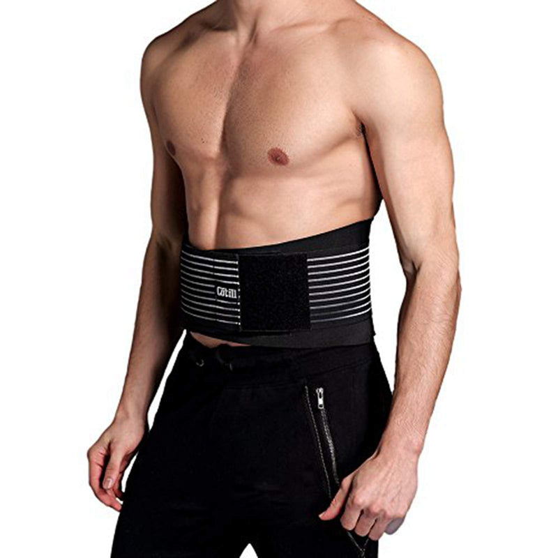 [Australia] - Cotill Lower Back Support Belt - Lumbar Support Brace for Pain Relief and Injury Prevention - Dual Adjustable Straps and Breathable Mesh Panels (S/M - Waist 62cm to 82cm) S/M (Pack of 1) 