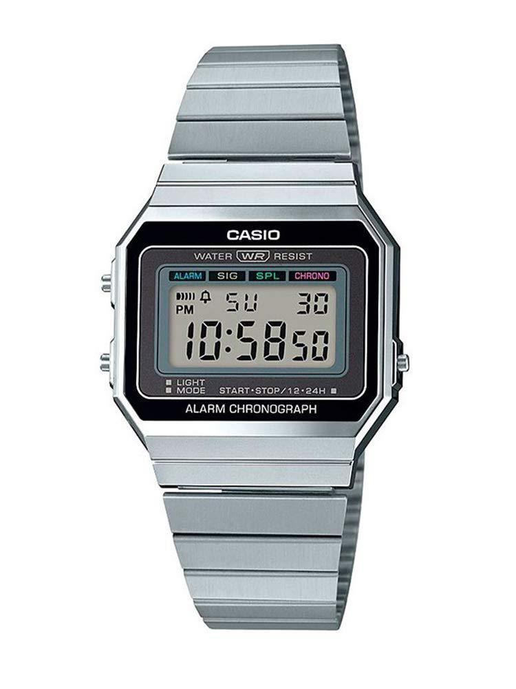 [Australia] - Casio Collection Womens Digital Watch A700WE with Stainless Steel Strap Silver 
