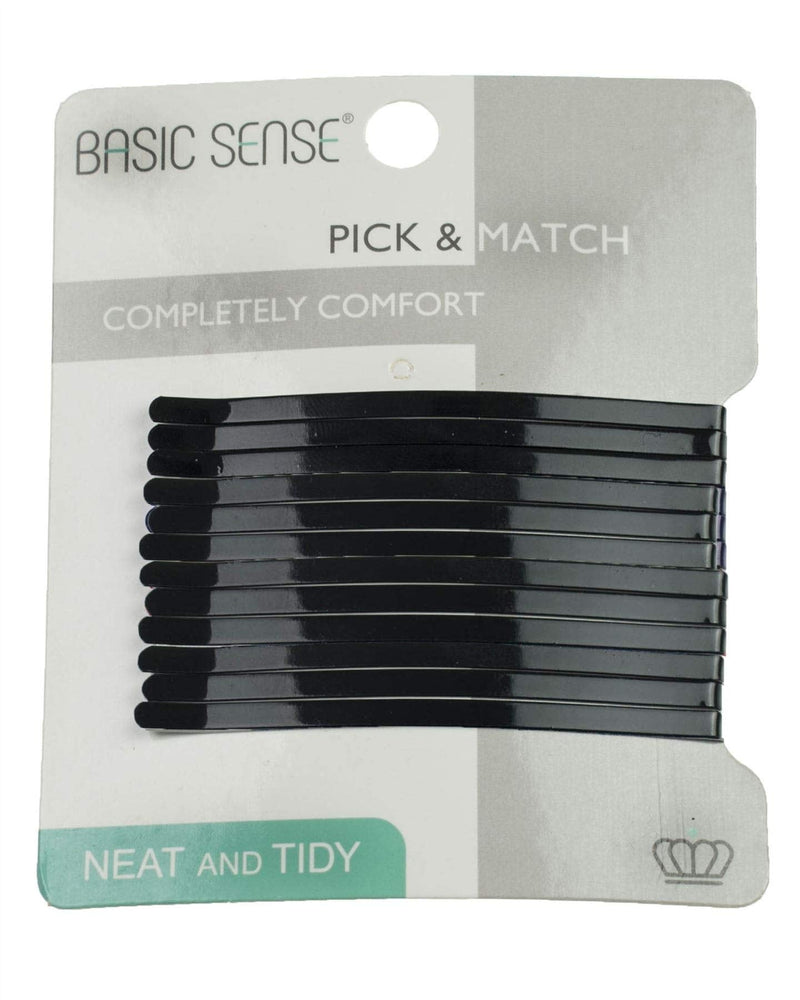 [Australia] - Essential Enhanced Durable Long last Strong Jumbo Metal Bobby Curvy Pin for Thick Hair, A pack of 12 pcs, Black L (Pack of 1) 