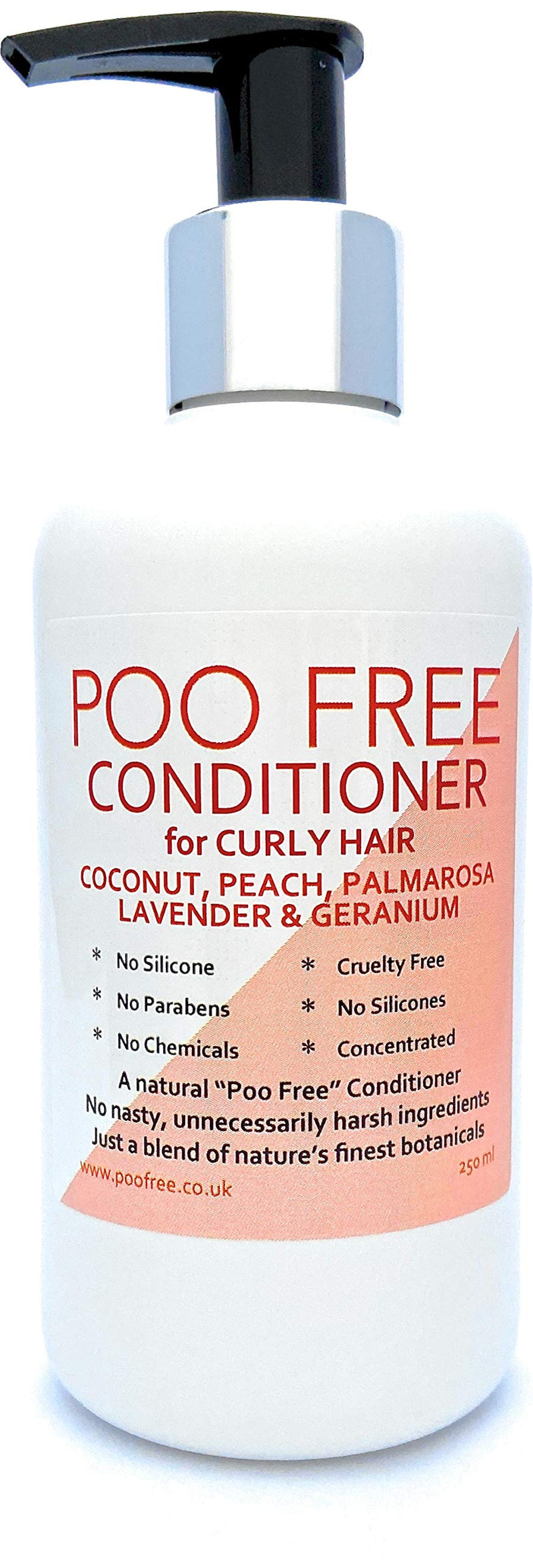 [Australia] - Natural DRY DEFENCE CONDITIONER | CURLY HAIR - COCONUT, PEACH, PALMAROSA, LAVENDER & GERANIUM - 250ml - by POO FREE. No Sulfates, No Parabens, No Silicones. No Build Up, Gentle, Concentrated. 