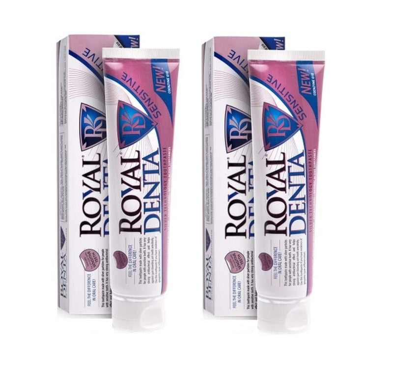 [Australia] - Royal Denta Sensitive Fluoride Free - Remineralizing Toothpaste for Healthier Stron ger Teeth,containing Q10 Coenzyme, Extra Large 2-er Pack (2 x 130g) 