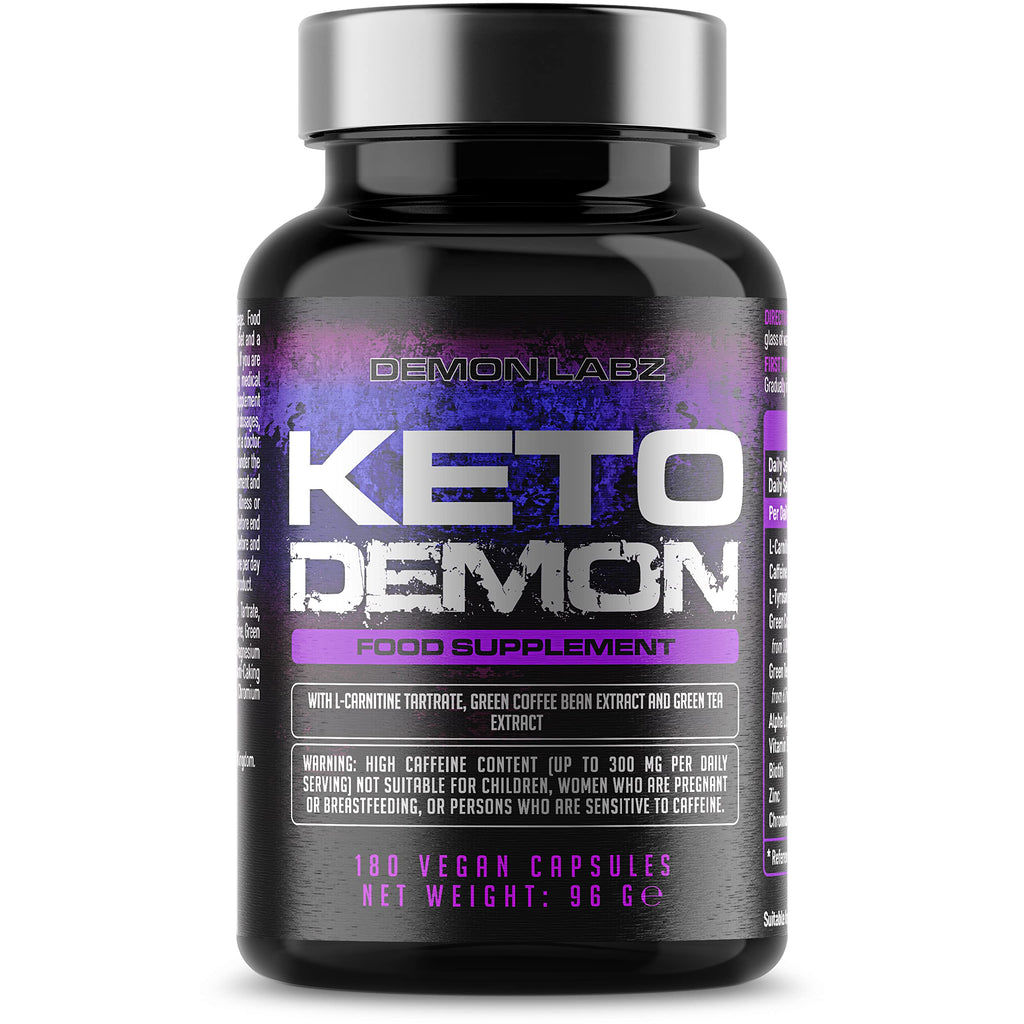 [Australia] - Keto Demon - Suitable for The Keto Diet - High Strength in Zinc for Fatty Acid Metabolism - Safe & Legal Formula, Made in The UK - 180 Vegan Capsules 