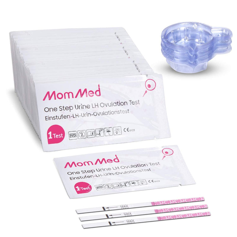[Australia] - MomMed Ovulation Test Strips(LH60), Fertility Test for Women with 60 Collection Cups, LH Test Strips, OPK Test Strips, High Sensitivity Result for Women Home Testing, Accurate Results in 5 Minutes 60 Count (Pack of 1) 