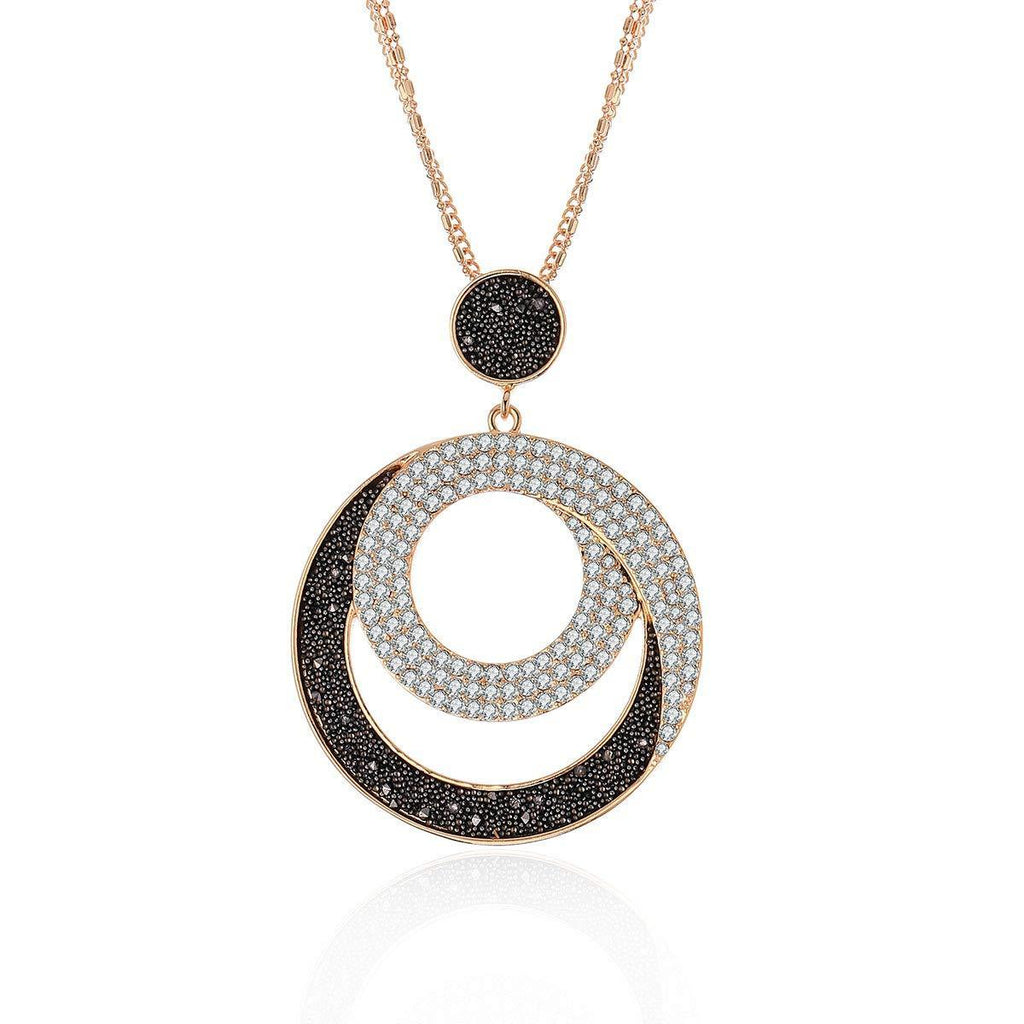 [Australia] - Women's Pendant Necklace,Shining Crystal Moon Necklace,Gold and Silver Plated Long Layered Necklace, Hypoallergenic Jewelry Gift Gold Plated 