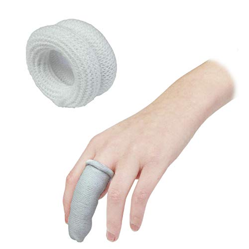 [Australia] - TOOLSTAR 10PCS Finger Bandage, First Aid Tublar Bandage Finger Bobs Cots Buddies Dressings 15x600mm for Use Beneath A Finger Cot (Pack of 10 White Colour) 