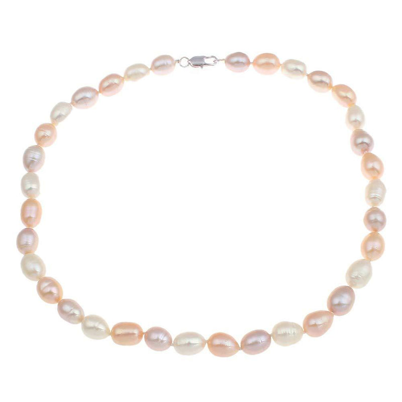 [Australia] - TreasureBay Multi-colour 7mm Natural Freshwater Pearl Necklace for Women 