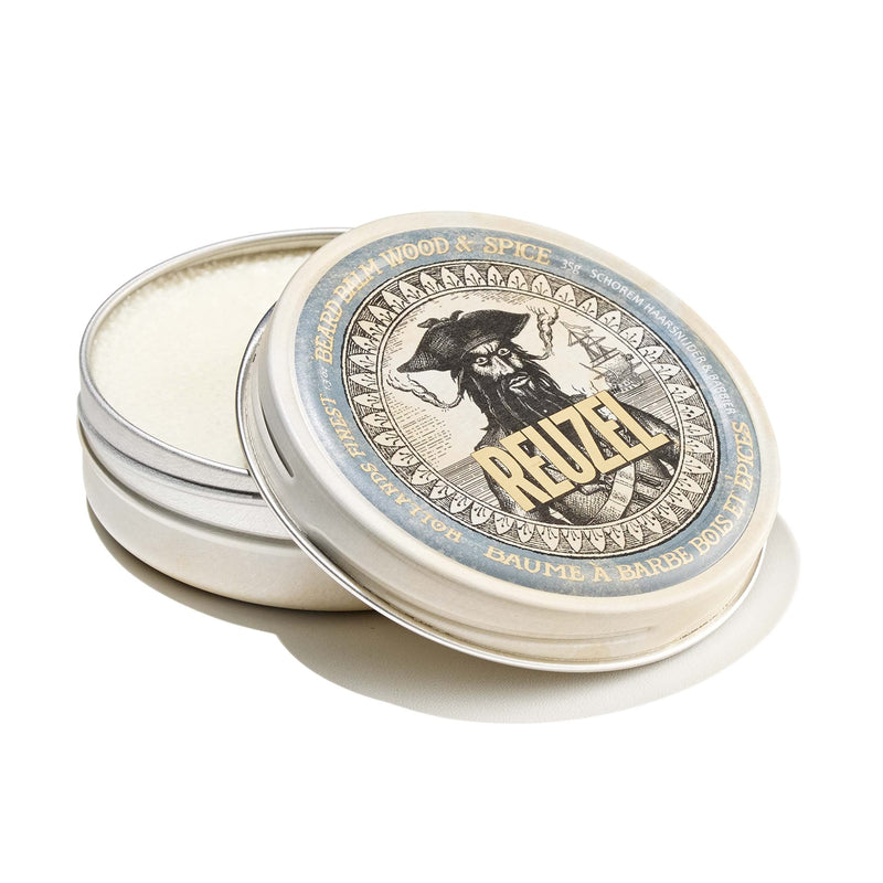 [Australia] - Reuzel Wood and Spice Beard Balm - Shea Butter and Argan Oil - Features a Masculine Scent - Helps to Reduce Itchiness and Beardruff - Formulated to Soften Coarse Hair and Tame Rogue Hairs - 35 g 