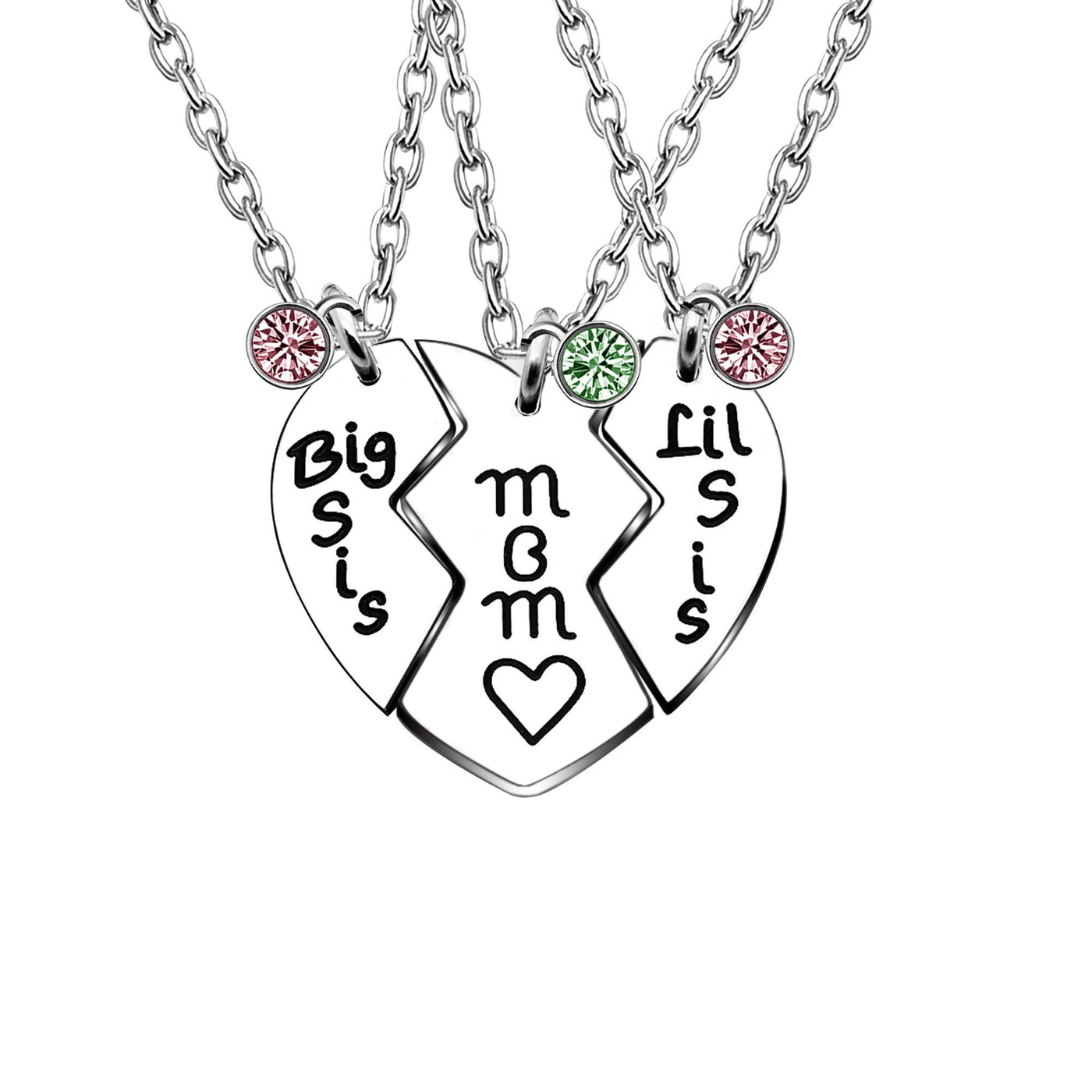 3PCs Little Sis MOM Big Sis Letter Mother Daughter Necklace Set for Mother  s Day | eBay