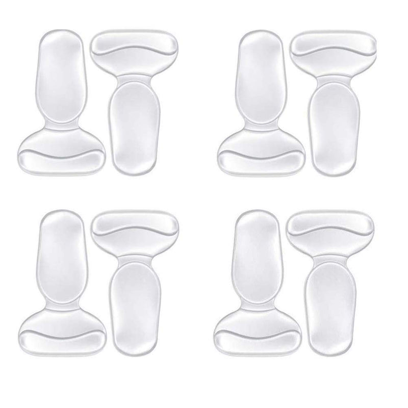 [Australia] - URAQT Gel Shoe Inserts Liners Pads for Too Big Shoes Anti-Slip Heel Grips Inserts Liners Foot Insoles for Women, 4 Pairs, Transparent A 