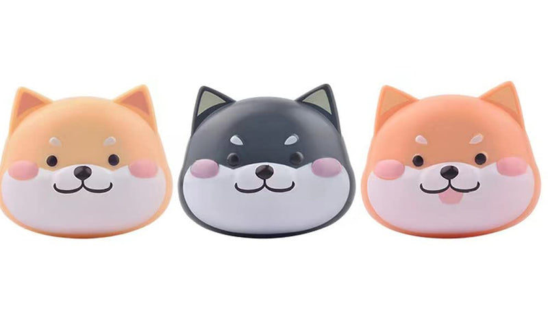 [Australia] - 2 Pack Cute Contact Lens Cases, Shiba Inu Contact Lens Soak Storage Box, Portable Cartoon Contact Lens Holder with Mirror Tweezers for Travel Kit (Yellow) Yellow 