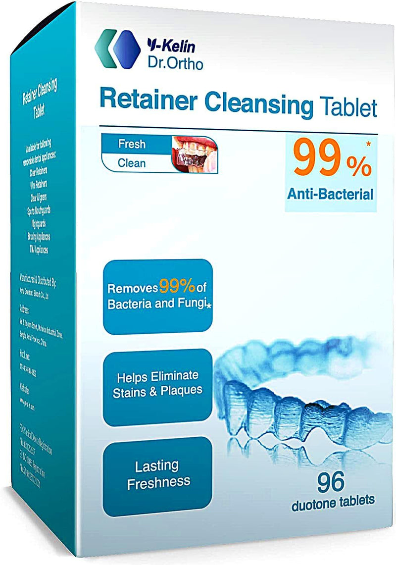 [Australia] - Y-Kelin Retainer Cleaner,Retainer Cleansing Tablets-3 Months Supply,Denture Cleaning Tablet, Retainer,Dentures,Mouth Guard Cleaner 96 Tablet 96 Count (Pack of 1) 