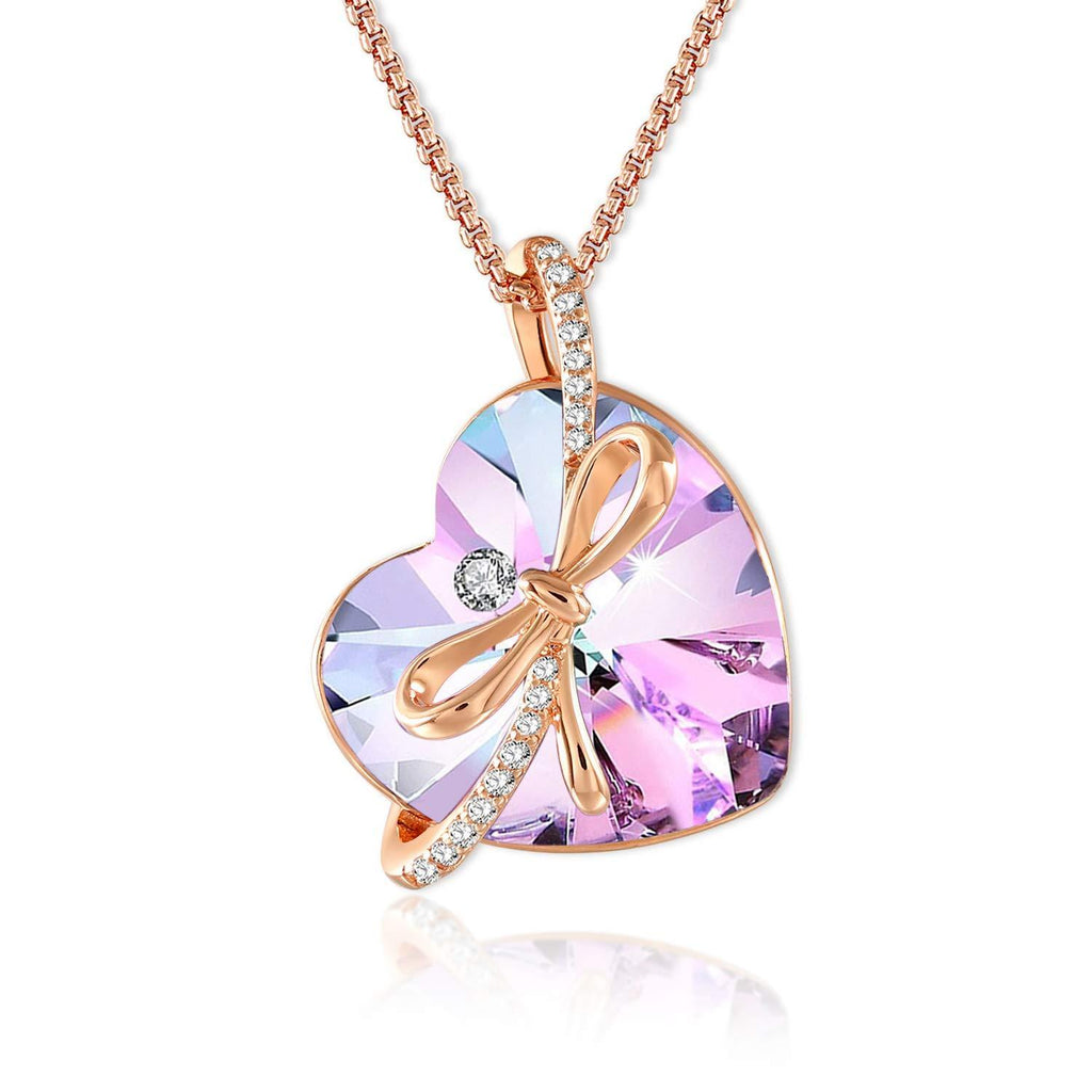 [Australia] - THEHORAE Heart Crystals Necklace for Women Girls Pendant with Elegant Box Dainty Anniversary Jewelry for her 