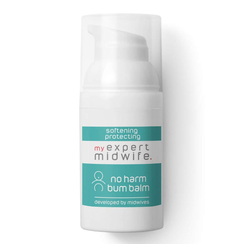 [Australia] - My Expert Midwife No Harm Bum Balm 99.9% Naturally Derived Baby Bottom Balm, to protect and help recovery from nappy rash, gentle, moisturising serum, hygienic pump. Suitable for Newborn babies - 30ml 30 ml (Pack of 1) 30.0 